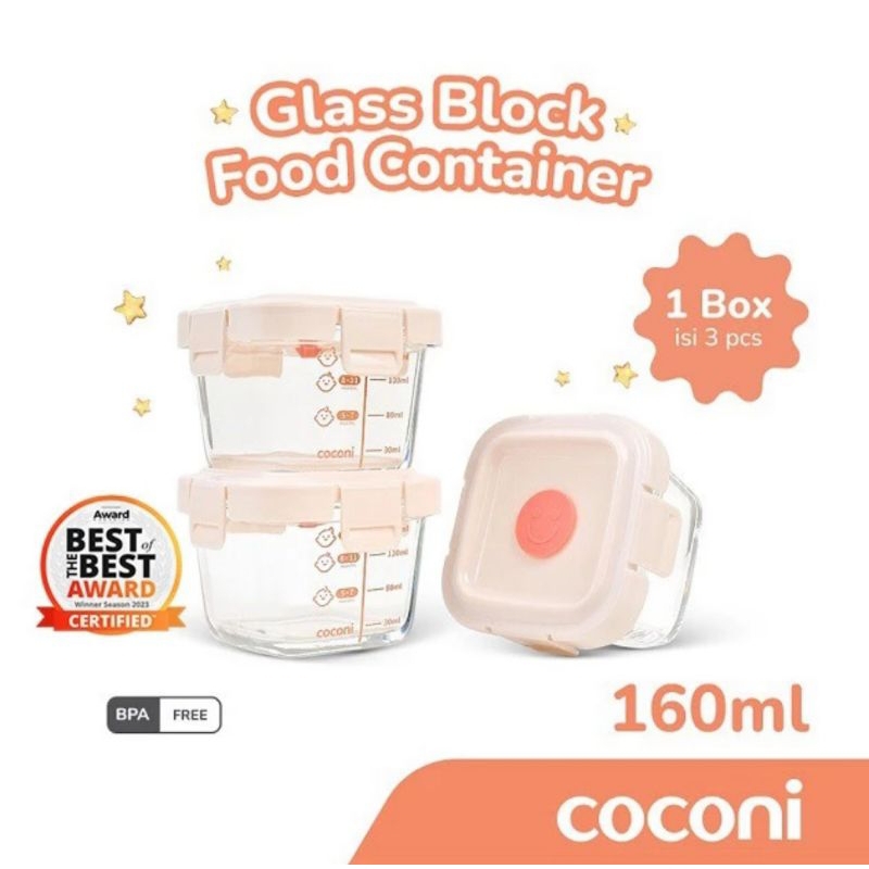 Coconi glass block food container