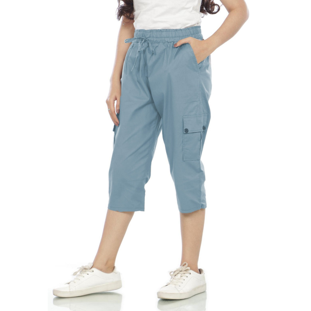 NHM CELANA PENDEK WANITA 7/8 KANTONG CARGO JUMBO NHM