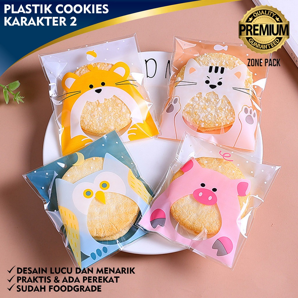 [100 PCS] Plastik Cookies Kue Snack | Plastik Bungkus Snack | Plastik Opp Kemasan Kue Motif | Cookie