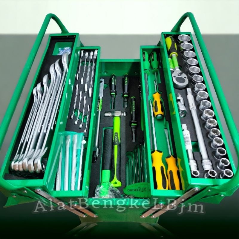TOOL KIT SET "TEKIRO" 66PCS ||TOOL BOX SET/MECHANIC TOOL SET 66 PCS TEKIRO BOX HIJAU