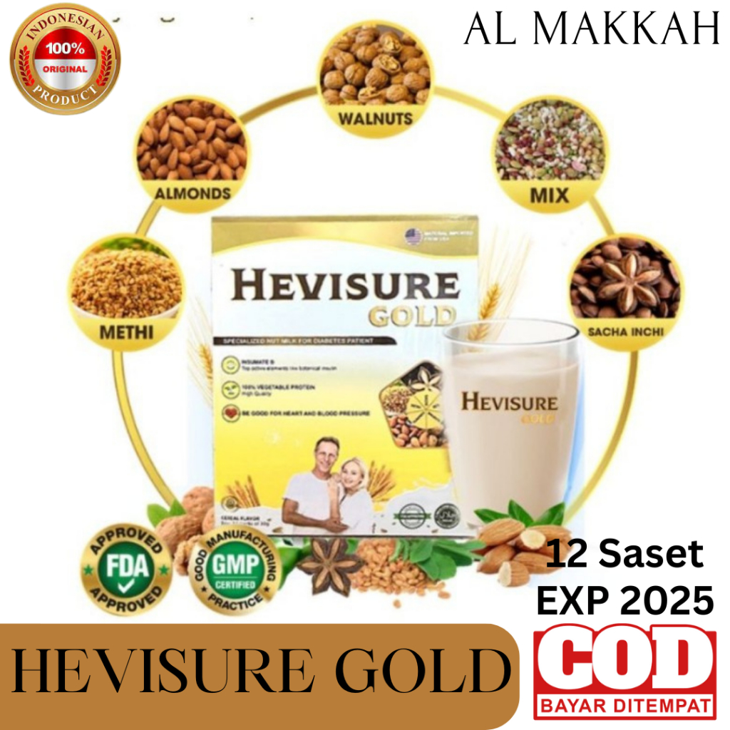 

Hevisure Gold Plus Susu Kacang Untuk Diabetes Kencing Manis isi 12 Saset @30gram From USA