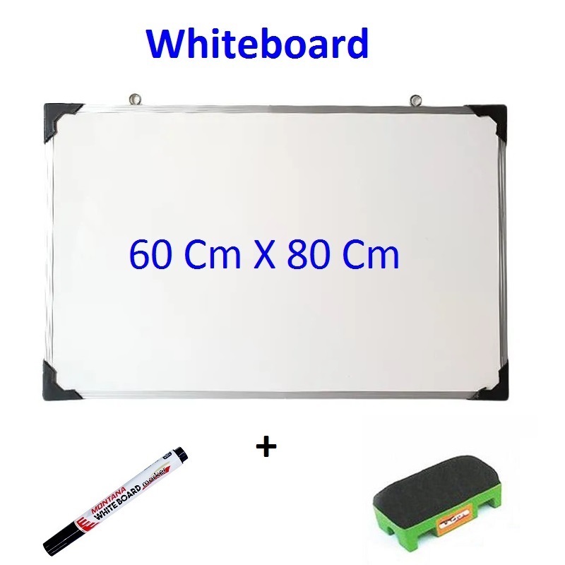 

Papan Tulis Belajar White Board Ukuran 60 x80 Free Spidol Dan Penghapus