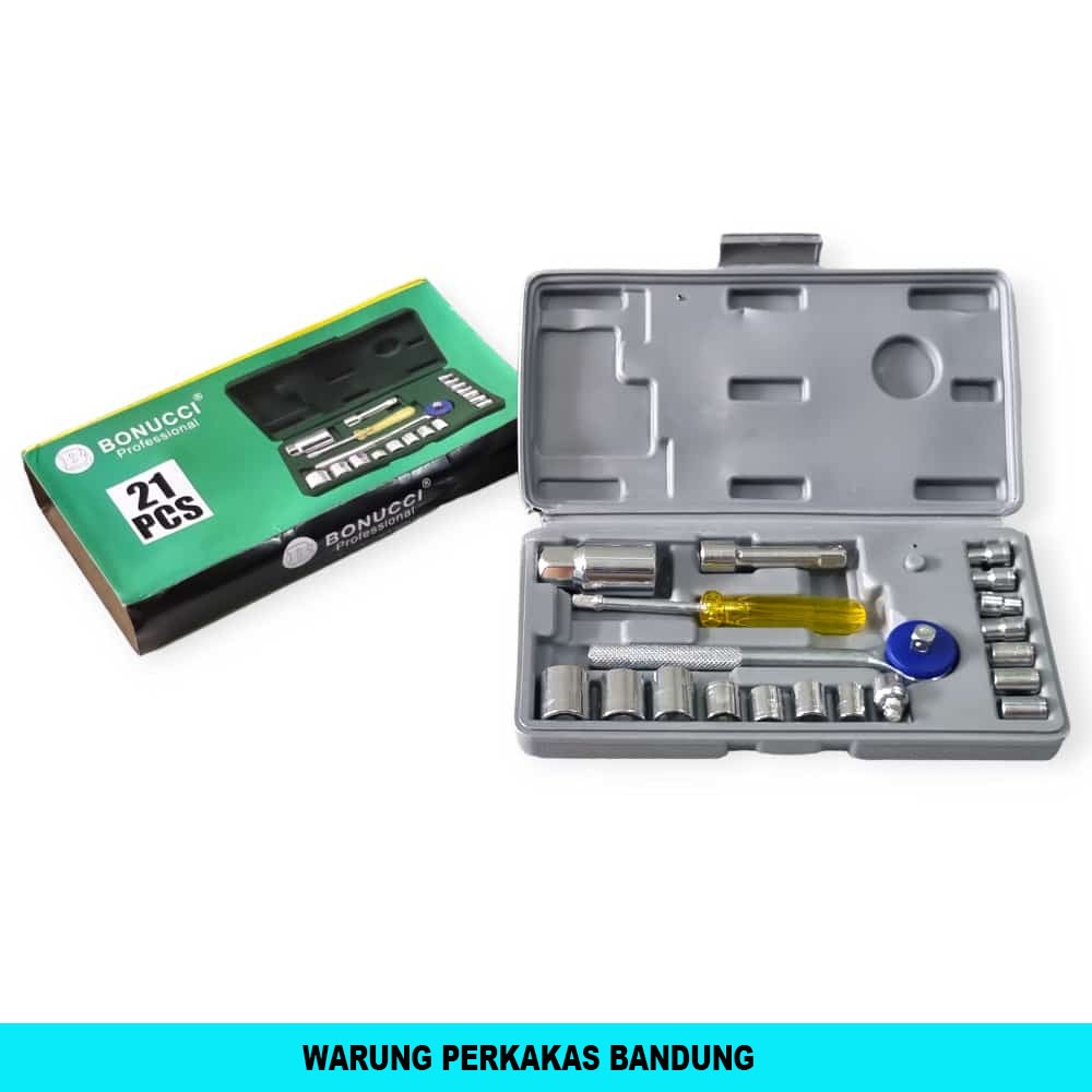 BONUCI Kunci Sok 21 Pcs / Kunci Sock / Kunci Sok Set Motor Dan Mobil