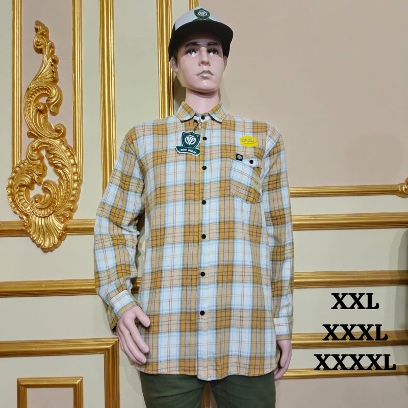 KEMEJA FLANEL JUMBO OVERSIZE XXL XXXL XXXXL KEMEJA FLANEL PRIA DAN WANITA