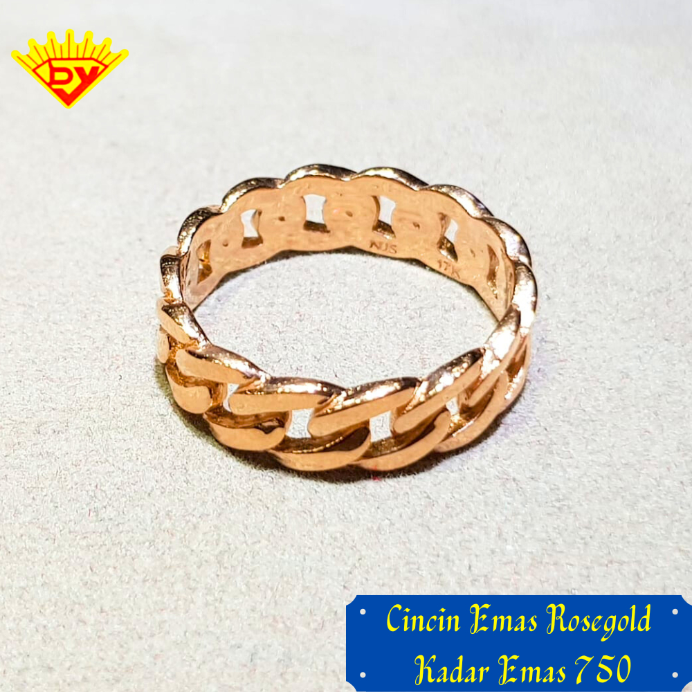 Cincin Emas Rosegold 725 Kadar Emas 750