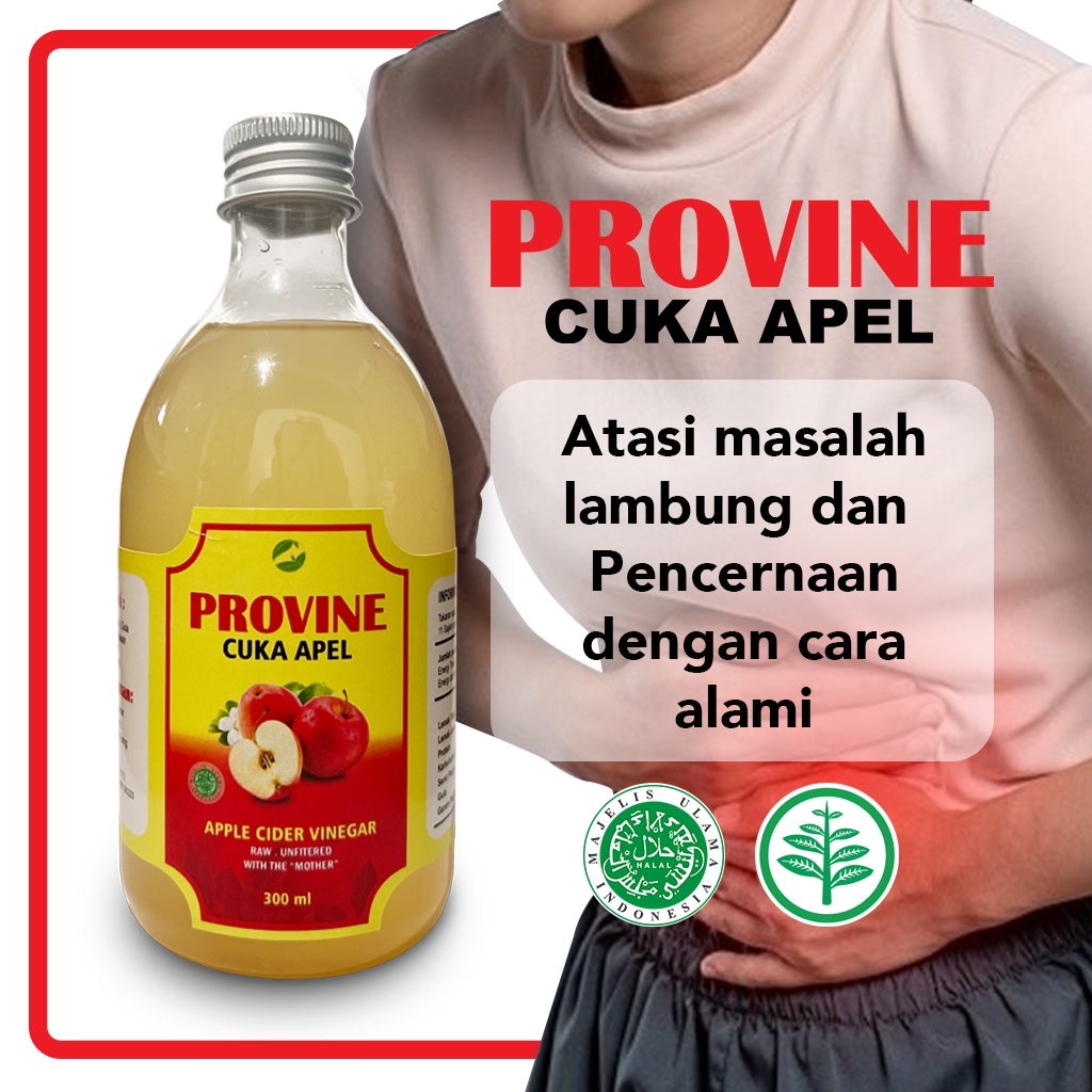 

CUKA APEL MURNI ORIGINAL 300 ML | PROVINE APPLE CIDER VINEGAR DIET SEHAT ALAMI 100% CUKA SARI APEL ASLI | KONTROL GULA DARAH DENGAN CARA ALAMI