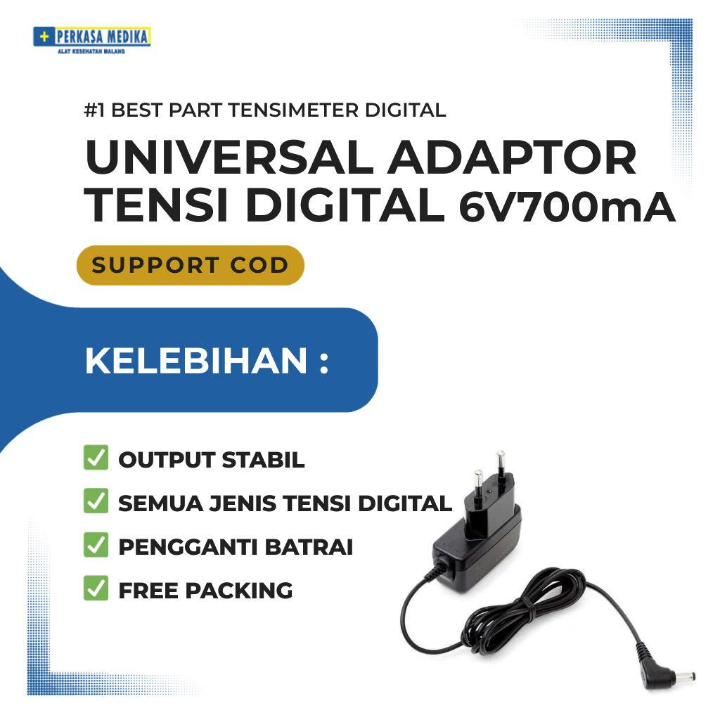 Adaptor Tensi Digital 6V700mA Tensimeter Onemed Omron Perkasa Medika Malang