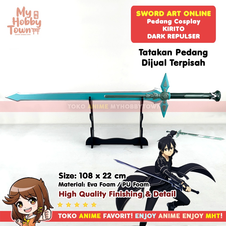 Replika Pedang Kayu Anime Cosplay Sword Art Online SAO Dark Repulser Kirito
