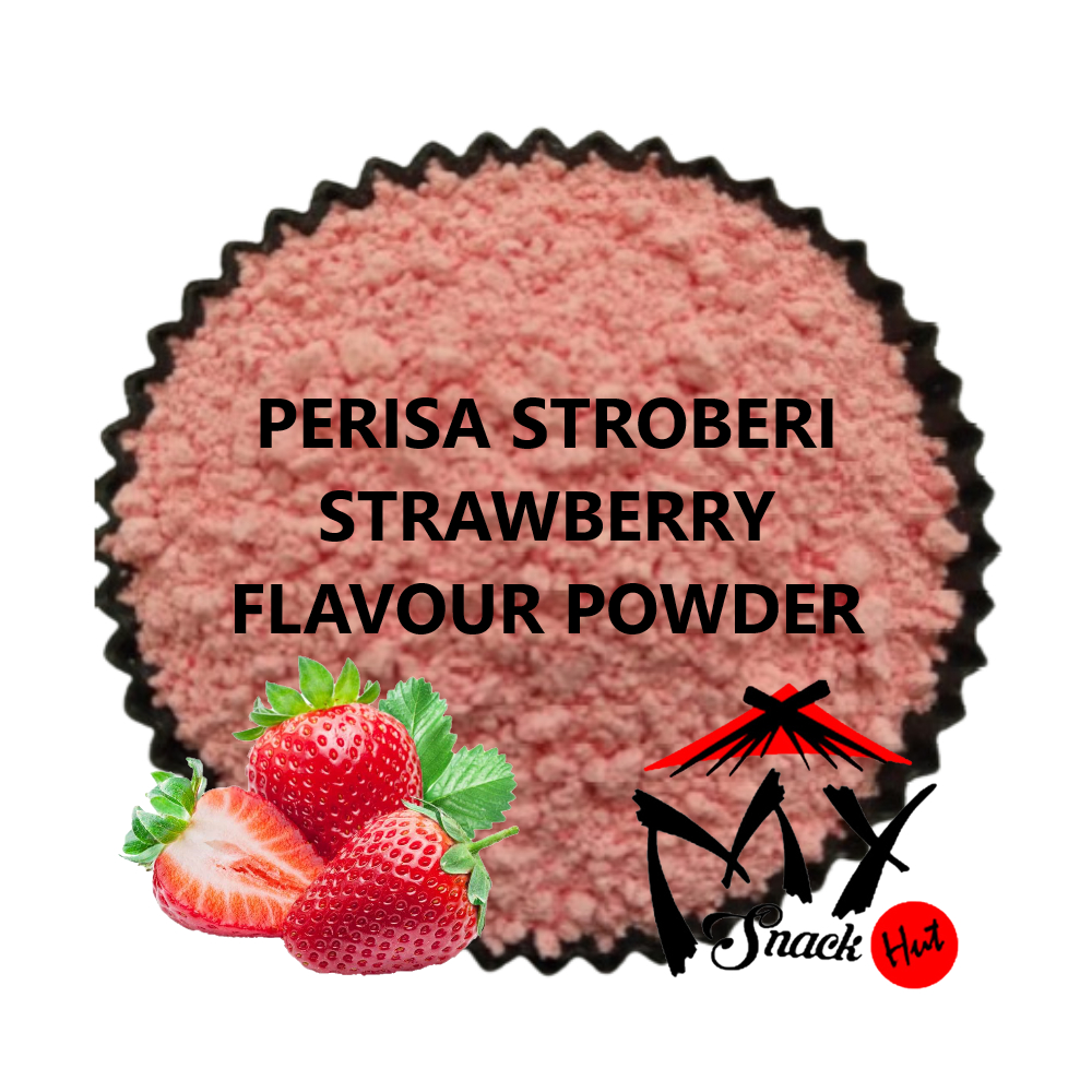 

STRAWBERRY FLAVOUR POWDER 50GR STROBERI FLAVOR PERISA ROTI KUE MINUMAN STRAWBERI BUBUK MURNI HALAL