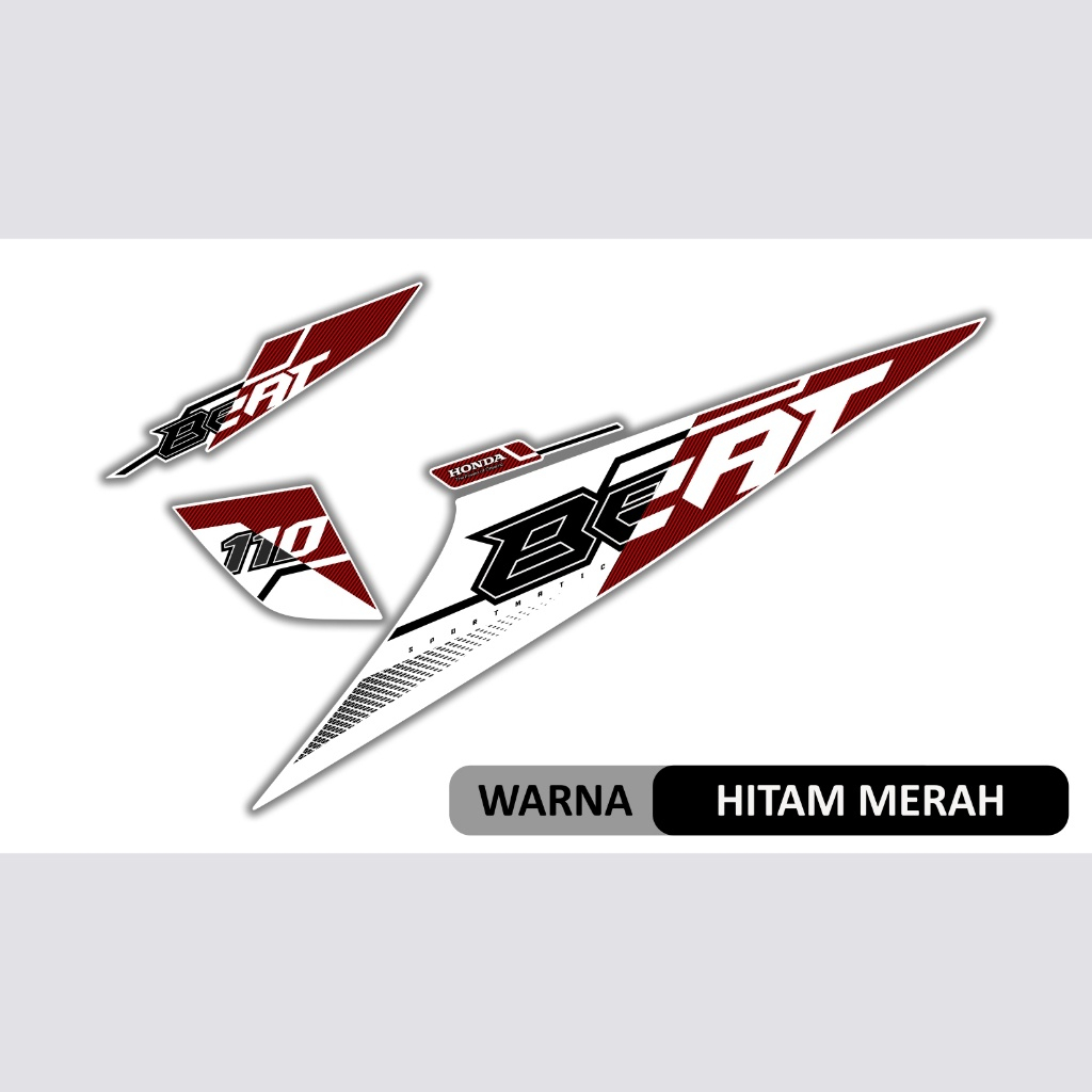 STRIPING BEAT KARBU TRANSPARAN UV V2 2008 2009 2010 2011 2012 STIKER SKOTLET MOTOR BEAT KARBU RACING