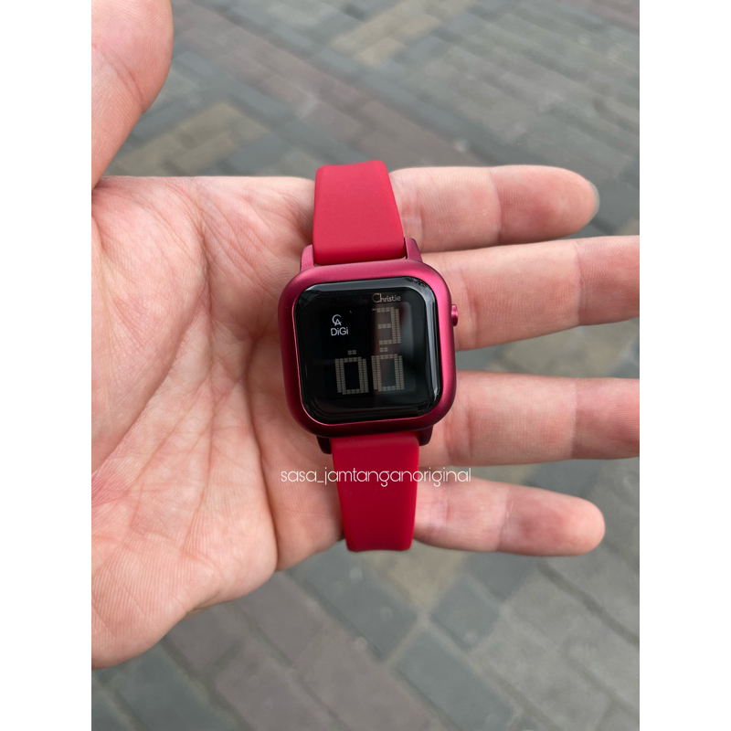 Jam Tangan Alexandre Christie Ac 9392 Digital Original Red Wanita