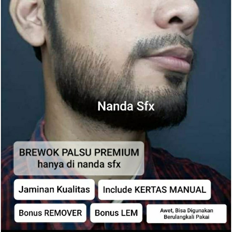 Brewok Tipis Kumis Menyambung (Kwlitas Premium)