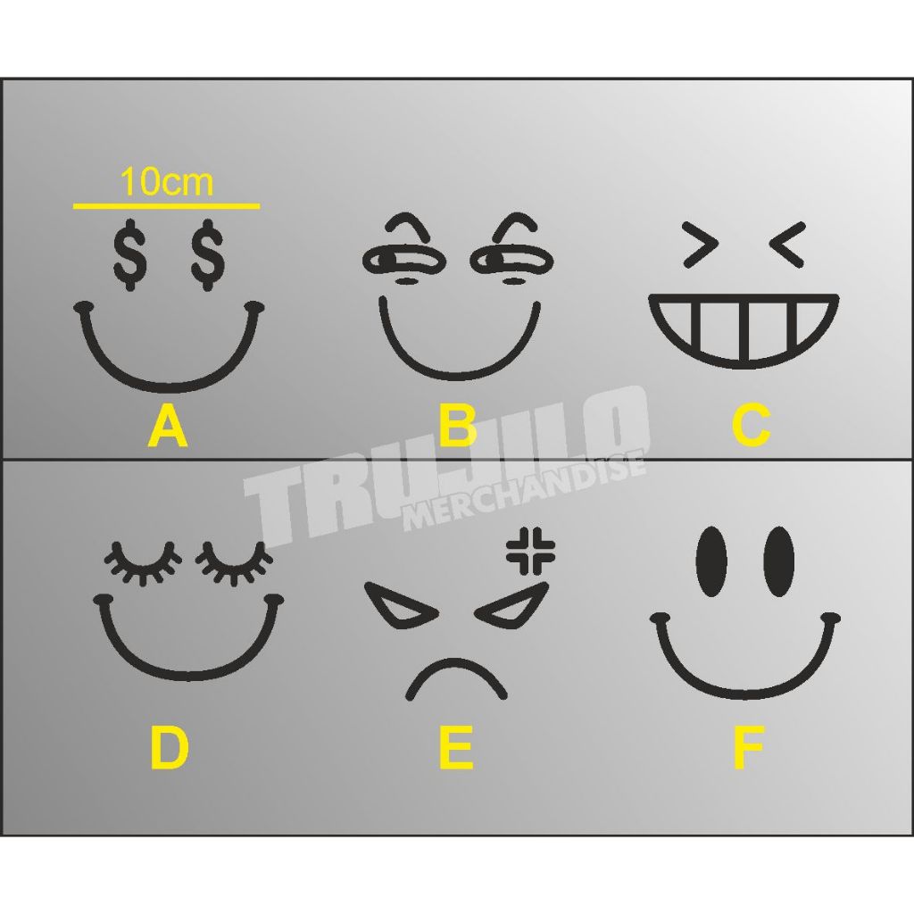 Stiker Motor Mobil Smiley Face Sticker Cutting Emoji