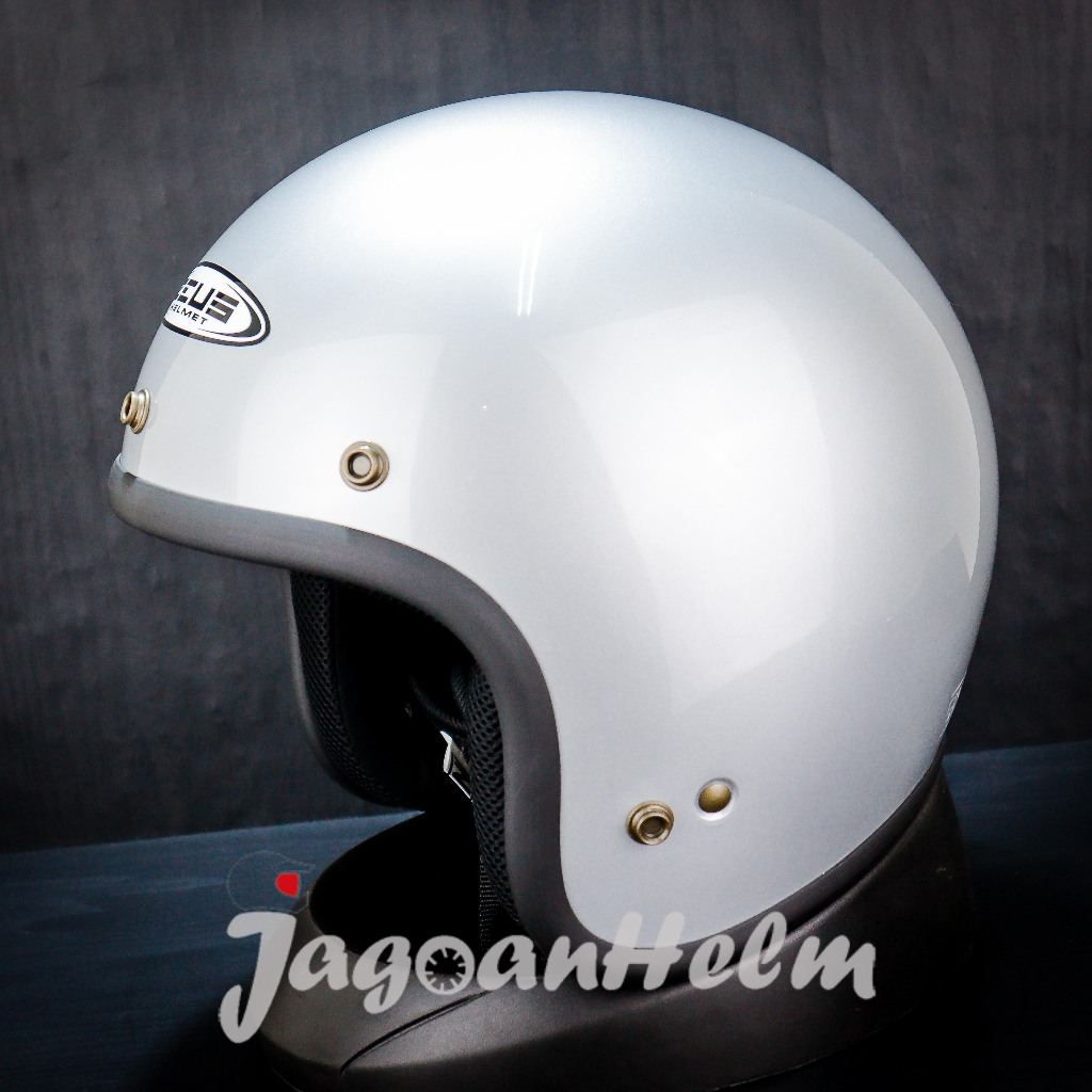 ZEUS Helm ZS 385C SOLID | SILVER | ZS 385 Classic|  RETRO