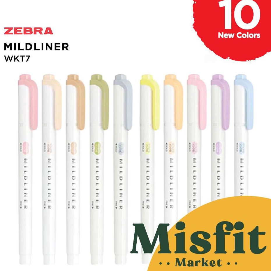 

Best Terlaris ZEBRA MILDLINER WKT7 Double-Sided Highlighter - Fine / Bold Mild liner ☍☌✵❂