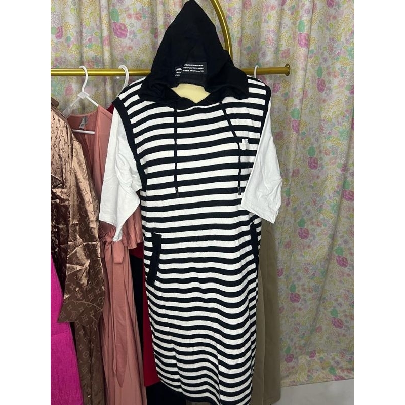 dress kaos hitam putih baju olahraga nike korean style terusan casual