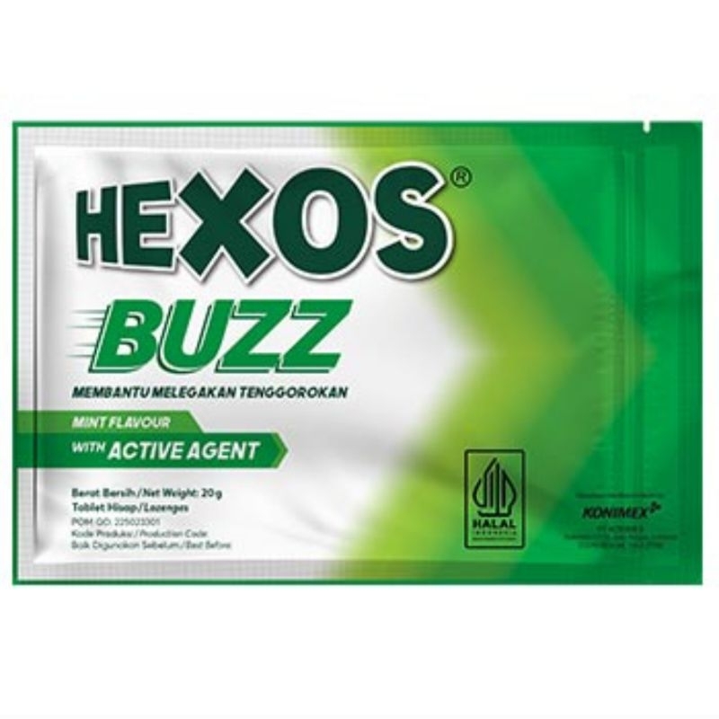 

(Diskon ED April 25) Hexos Buzz Permen 20gram Melegakan Tenggorokan Lozenges