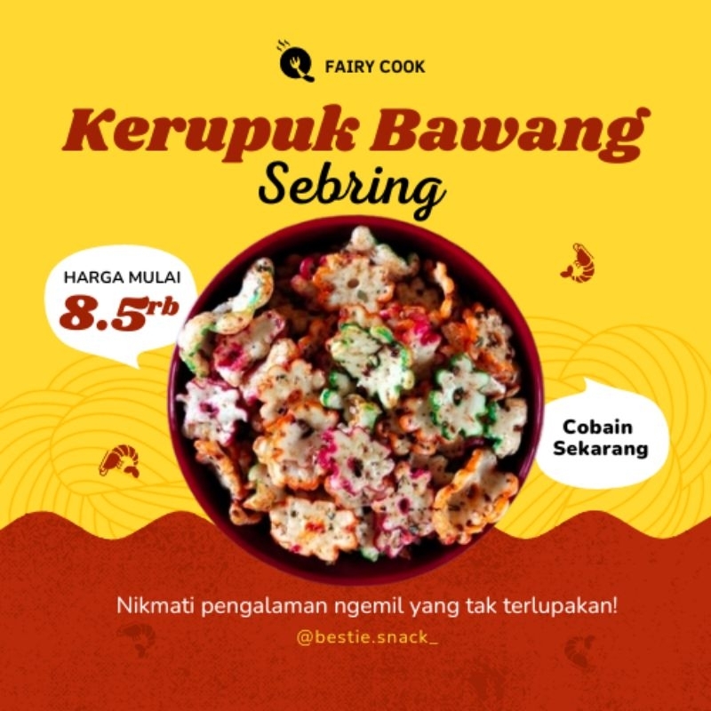 

Sebring ,Seblak Kering Kerupuk bawang Pedas Original Daun Jeruk Cikruh Gurih Kerupuk bawang bantat tidak keras
