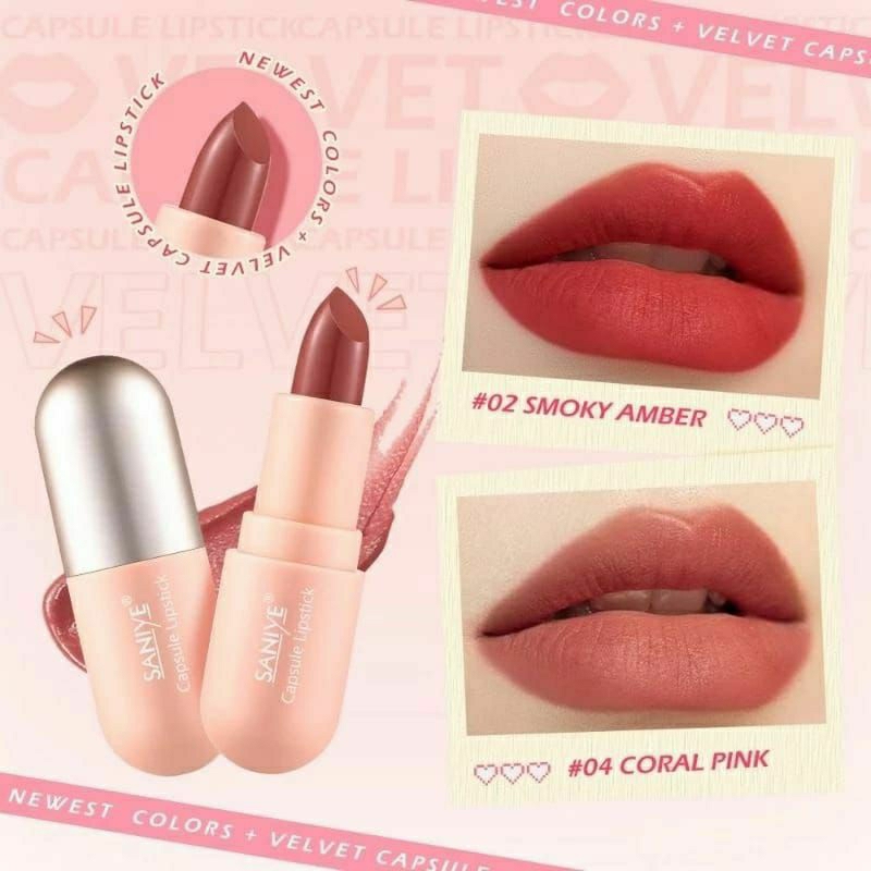 LIPSTIK SANIYE VELVET MATTE SANIYE WATERPROOF TAHAN LAMA LIPSTIK TERBARU 9 WARNA CANTIK