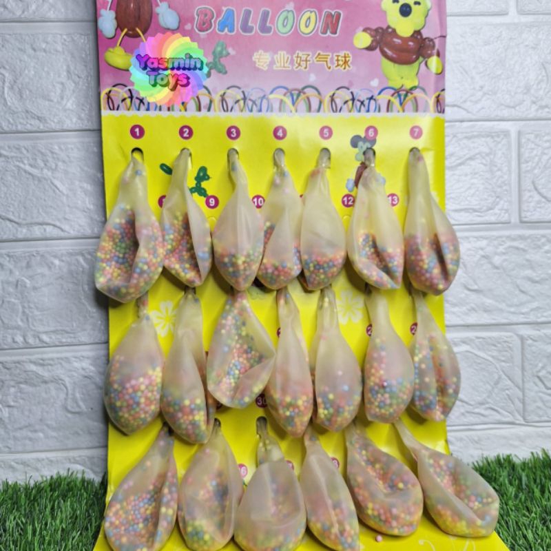 20pcs Lembaran Balon latex pasir transparan