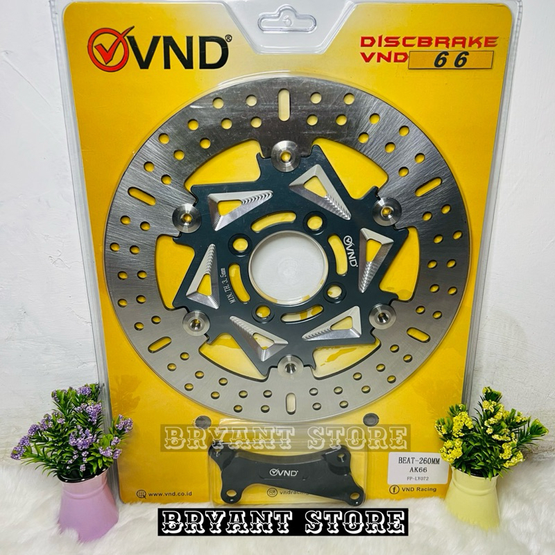 PIRINGAN DEPAN CAKRAM VND ORIGINAL AK 66 260MM BEAT SCOOPY GENIO SPACY VARIO 110 125 150 160 CBS AK66 260 MM CNC FLOATING VARIO110 VARIO125 VARIO150 VARIO160 BRAKE DISK DISC DISCBRAKE DISKBRAKE