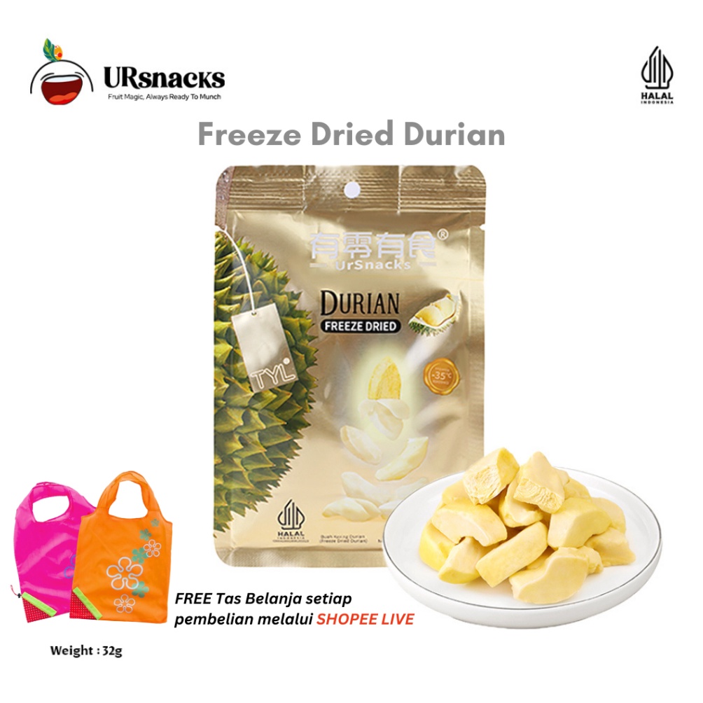 

[☠C69(] URSNACKS ze Dried Durian - Snack Import Keripik Durian Kering HALAL VAKUM CEMILAN DIET Terhitz