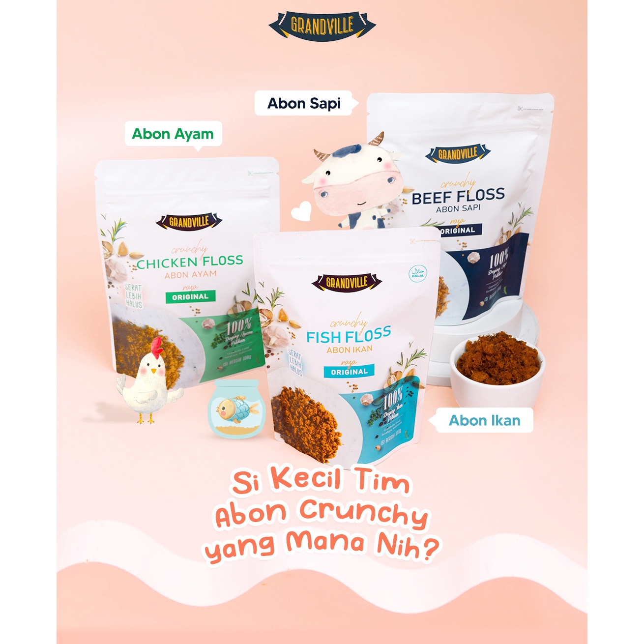 

[✩D47>] ABON CIPUNG / PREMIUM ABON CRUNCHY GRANDVILLE Abon MPASI non MSG [152]