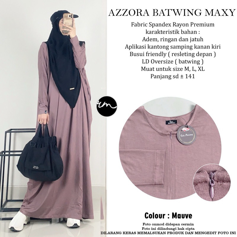 𝐑𝐞𝐚𝐝𝐲 𝐒𝐭𝐨𝐤 Azzora Batwing ori by Ratu Mulabees | Fashion Muslim Batwing  | Gamis Kaos Polos Spandek 