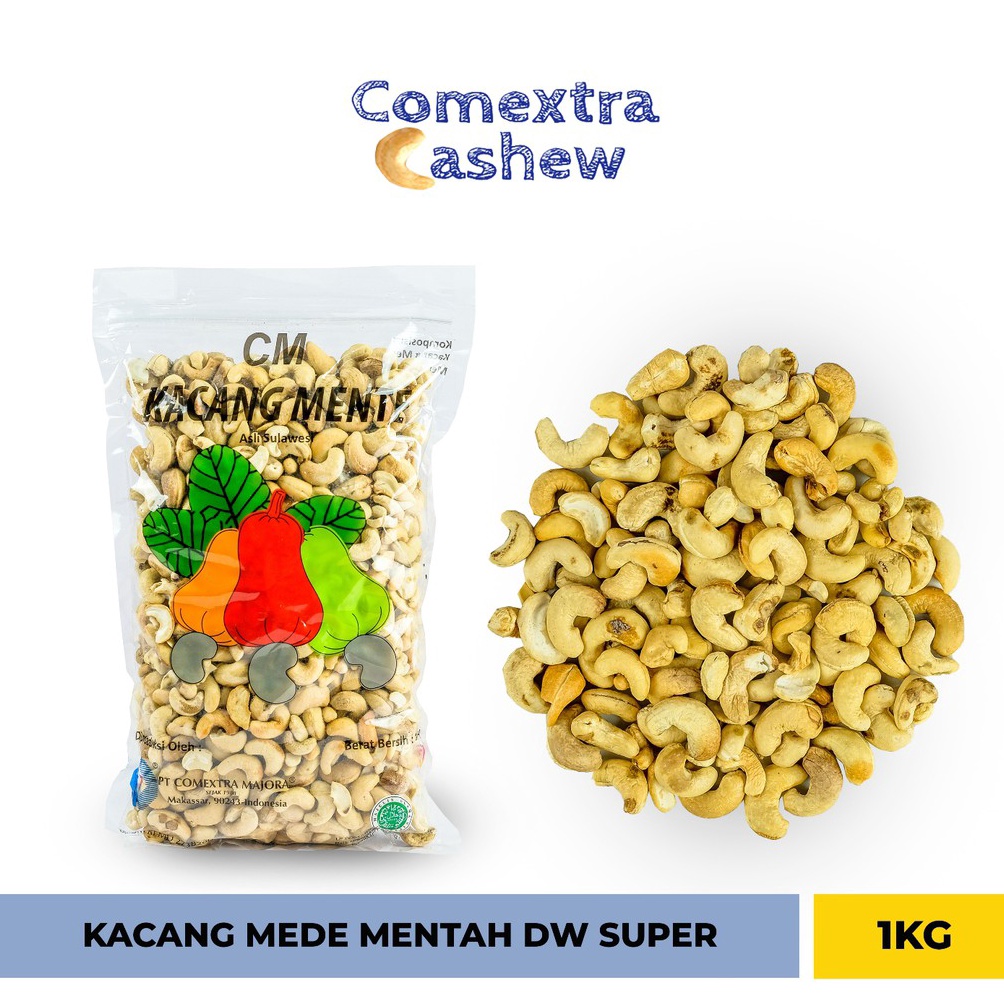 

70 Kacang Mede Mentah DW Super 1 Kg - Sulawesi Cashew Kernel Kacang Mente/Mete Comextra Majora ➭Kirim Langsung