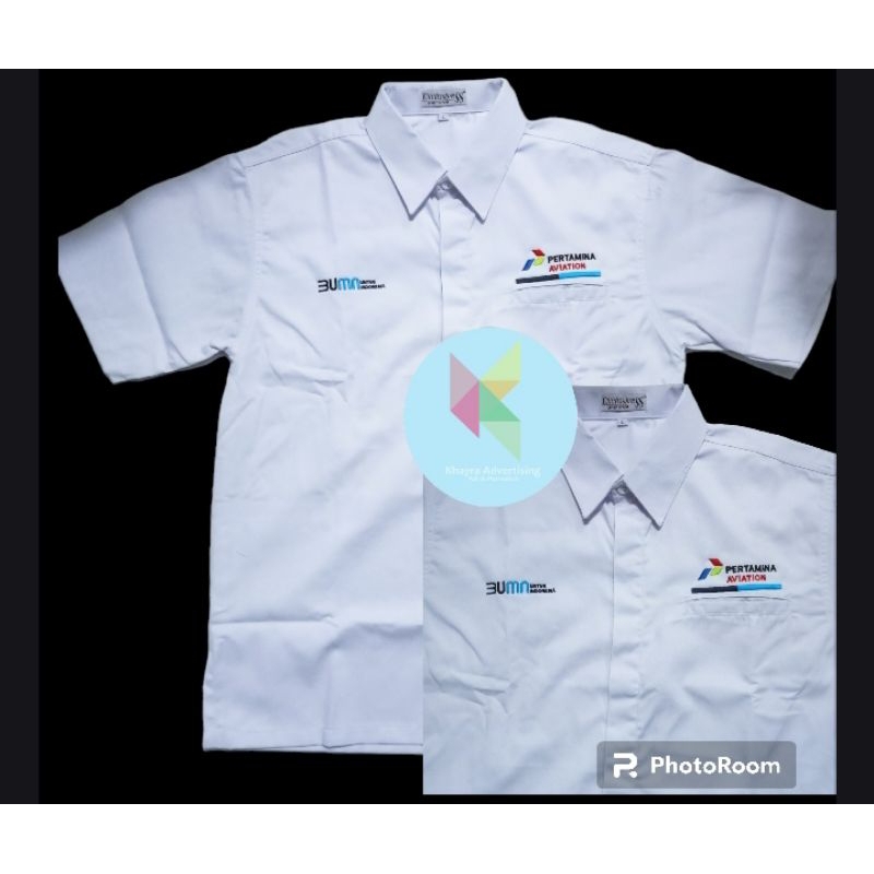 kemeja BUMN Pertamina Aviation seragam BUMN Pertamina Aviation baju putih lengan pendek
