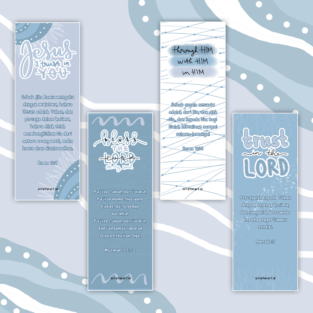 

Pembatas Alkitab ♡ - Pastel Blue | Souvenir Natal Paskah Jumat Agung Sekolah Minggu | Pembatas Buku Rohani