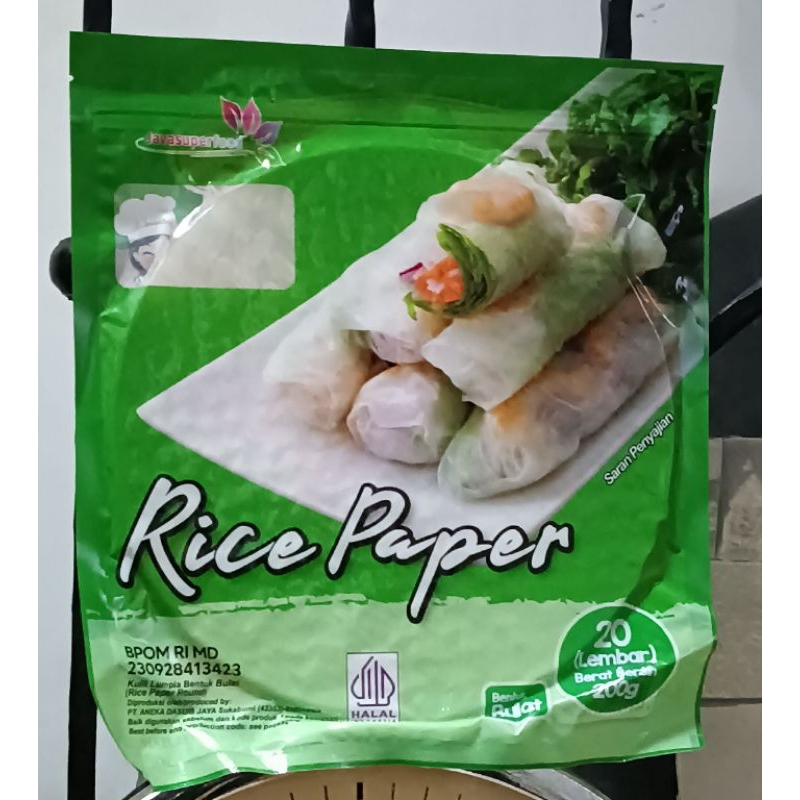 

Rice paper kulit lumpia 200 gr 20 lembar