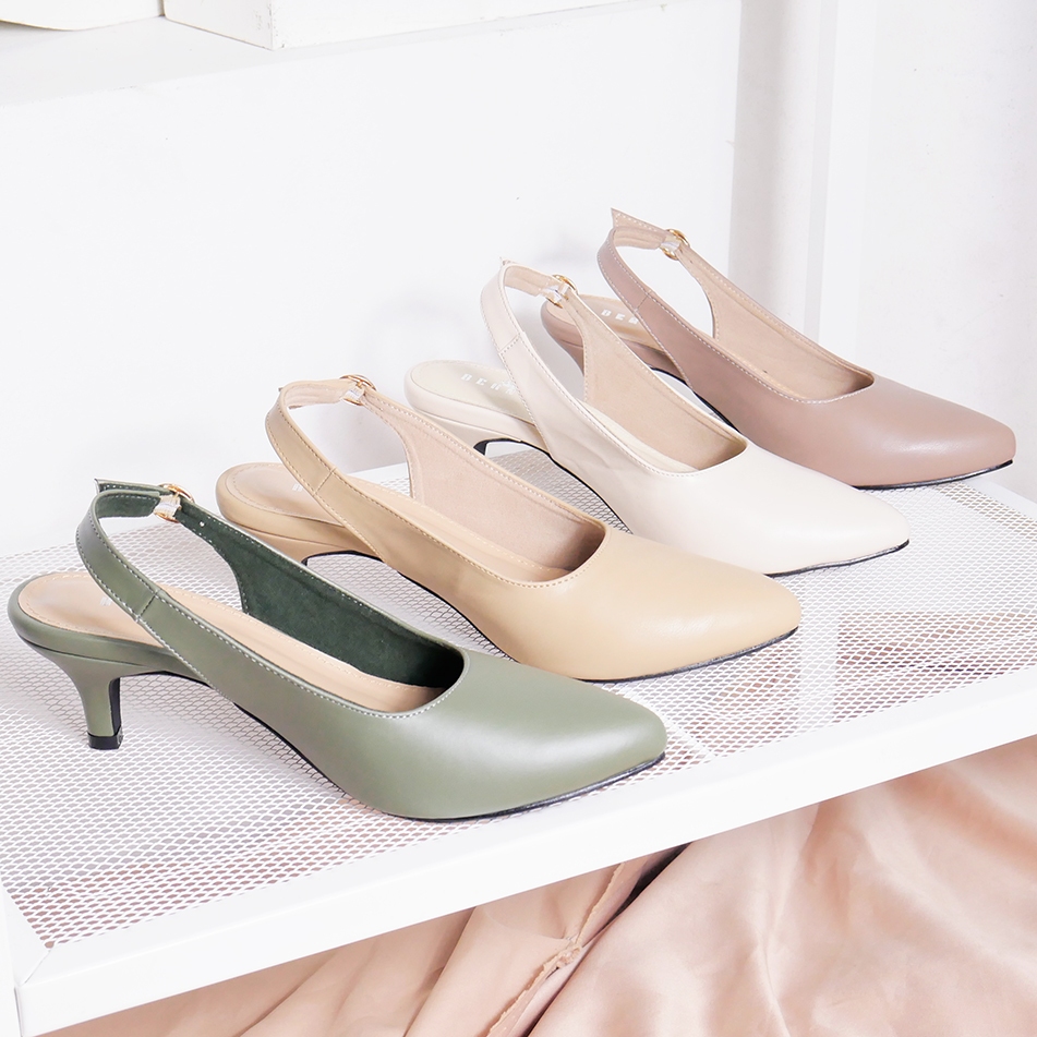 Heels Sepatu Kerja Wanita Branded Original Import Terbaru Sepatu Hak Tali Belakang Sepatu Pesta Wani