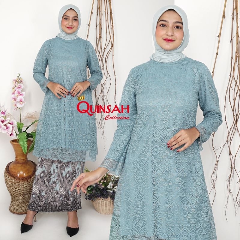 Setelan Kebaya Tunik 03171/3 | Tunik Brukat | Tunik Tile | Kebaya Modern | Kebaya Tile | Kebaya Wisu