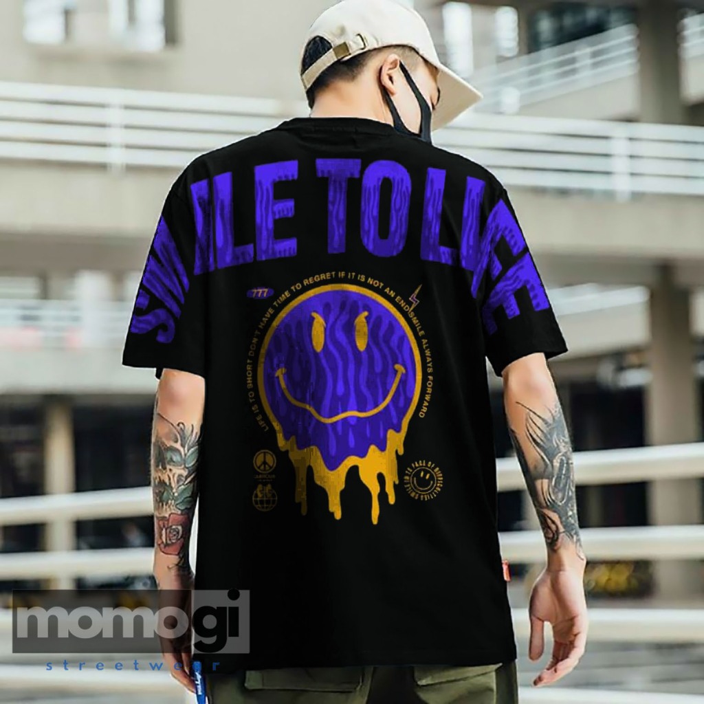 KAOS DISTRO MOTIF SUKAJAN SMILE TO LIFE - KAOS STRATEGIS TERBARU - KAOS PRINTING - KAOS TERLARIS - K