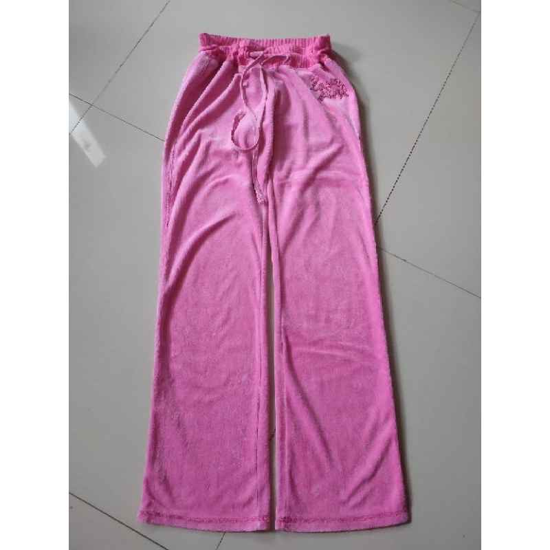 VS pink velour pants + juicy couture tracksuit