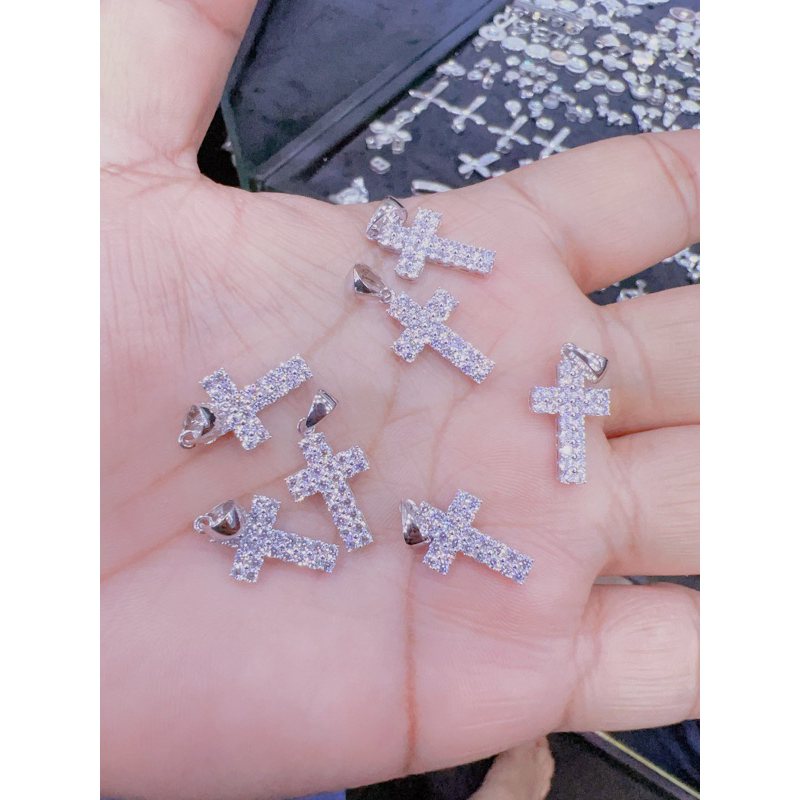 LIONTIN SALIB MATA MATA WHITE GOLD EMAS ASLI 17k 750