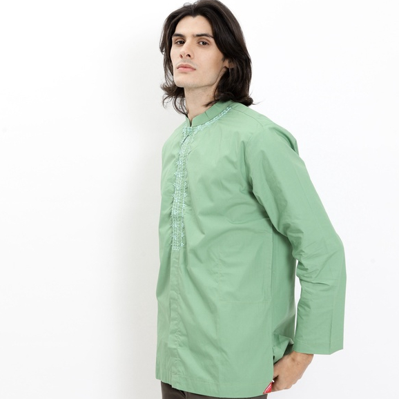 Preview Baju koko Itang Yunasz Limited Panjang Hijau Apsarini