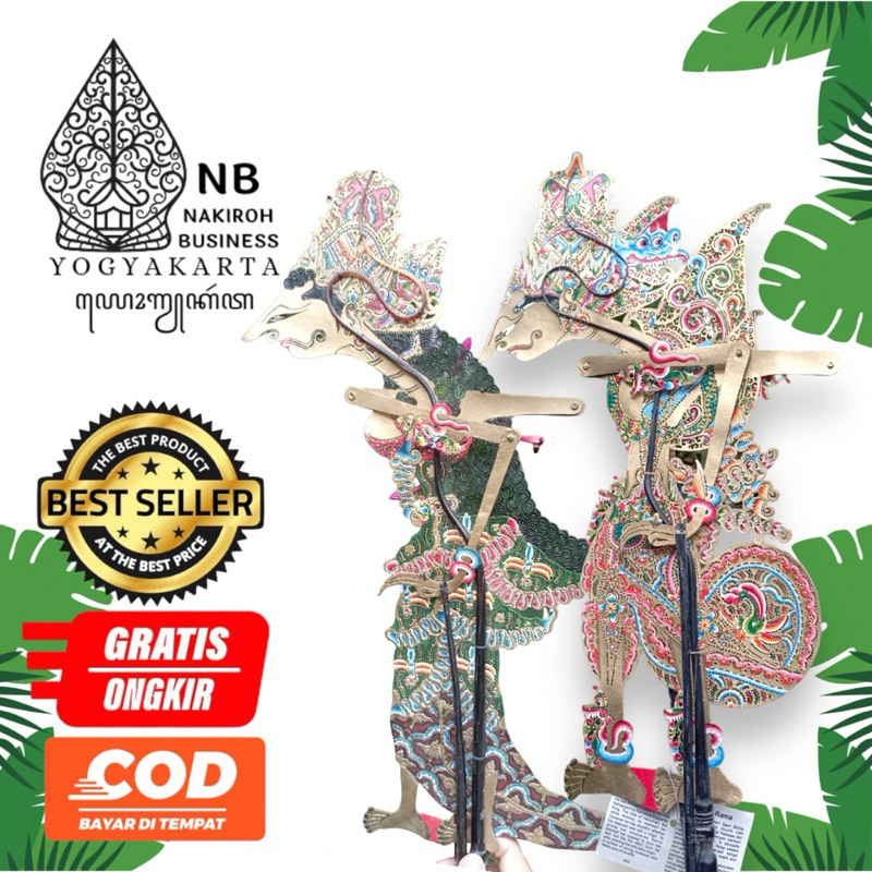 Wayang Kulit Asli Rama Sinta 1Set Alusan Ukuran Standar Dalang