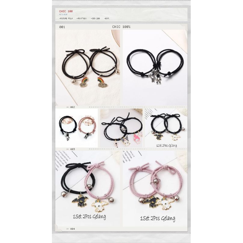 Sepasang Gelang Magnet Couple Gelang Huruf
