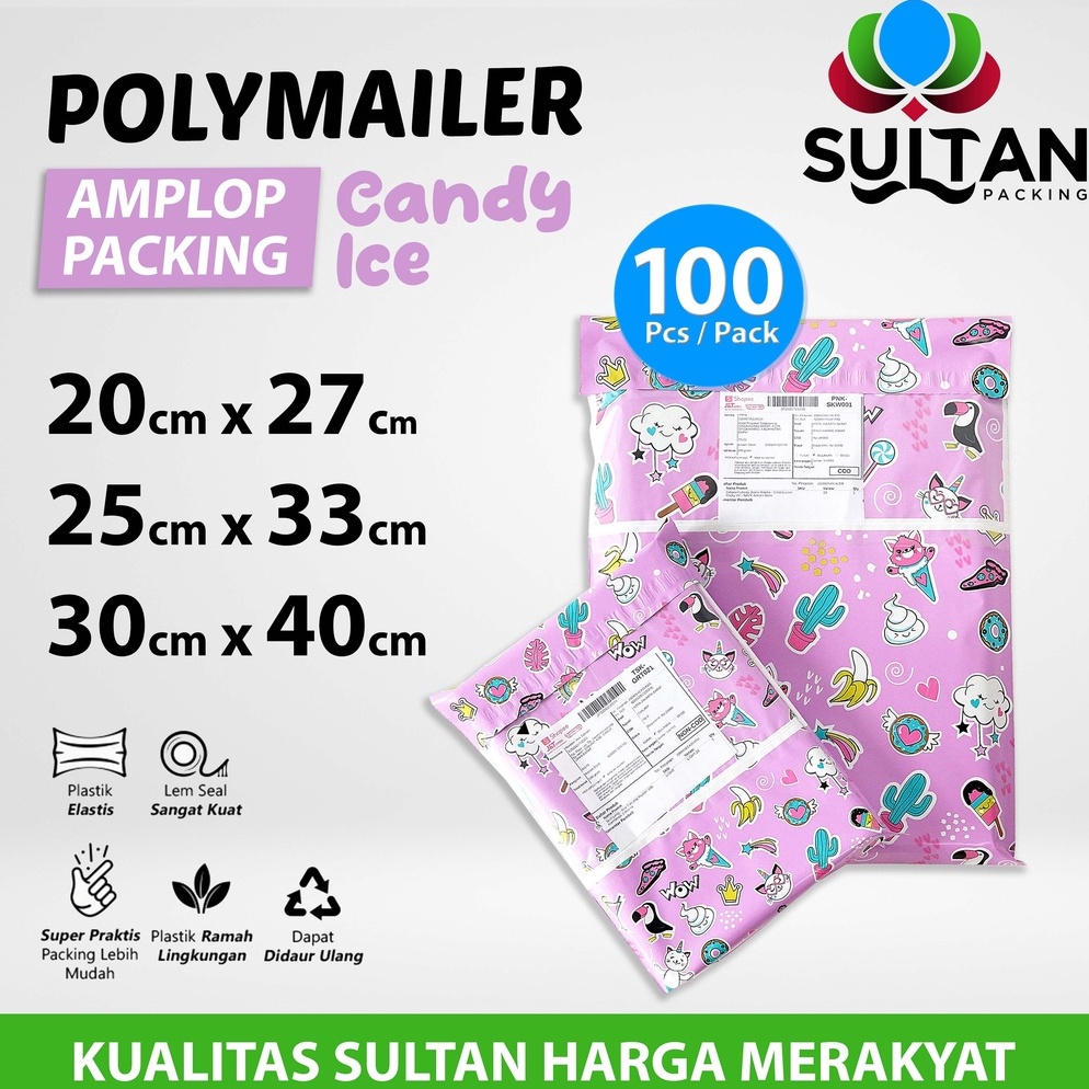 

Harga Termurah Polymailer Polimailer Amplop Plastik Packing Motif Candy Rusfet PACK 09S