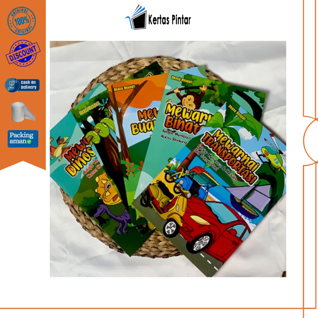 

Buku Mewarnai Anak Belajar Membaca & Menulis Nama Binatang by Deasy Respati / Inova