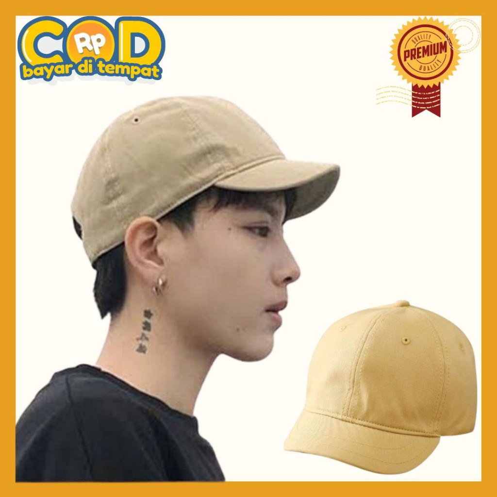 Topi Korea Lidah Pendek / Topi Style Pria / Topi Bahan Premium Model Daun Topi Pendek