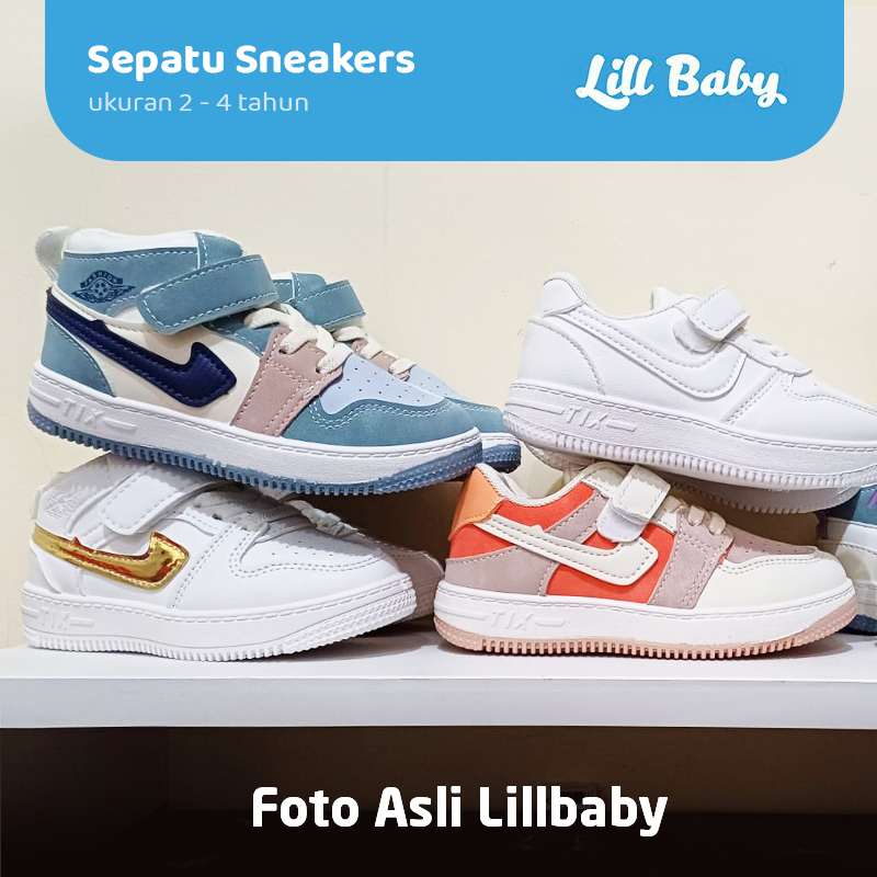 Sepatu sneakers sekolah anak laki laki perempuan 2 - 4 tahun