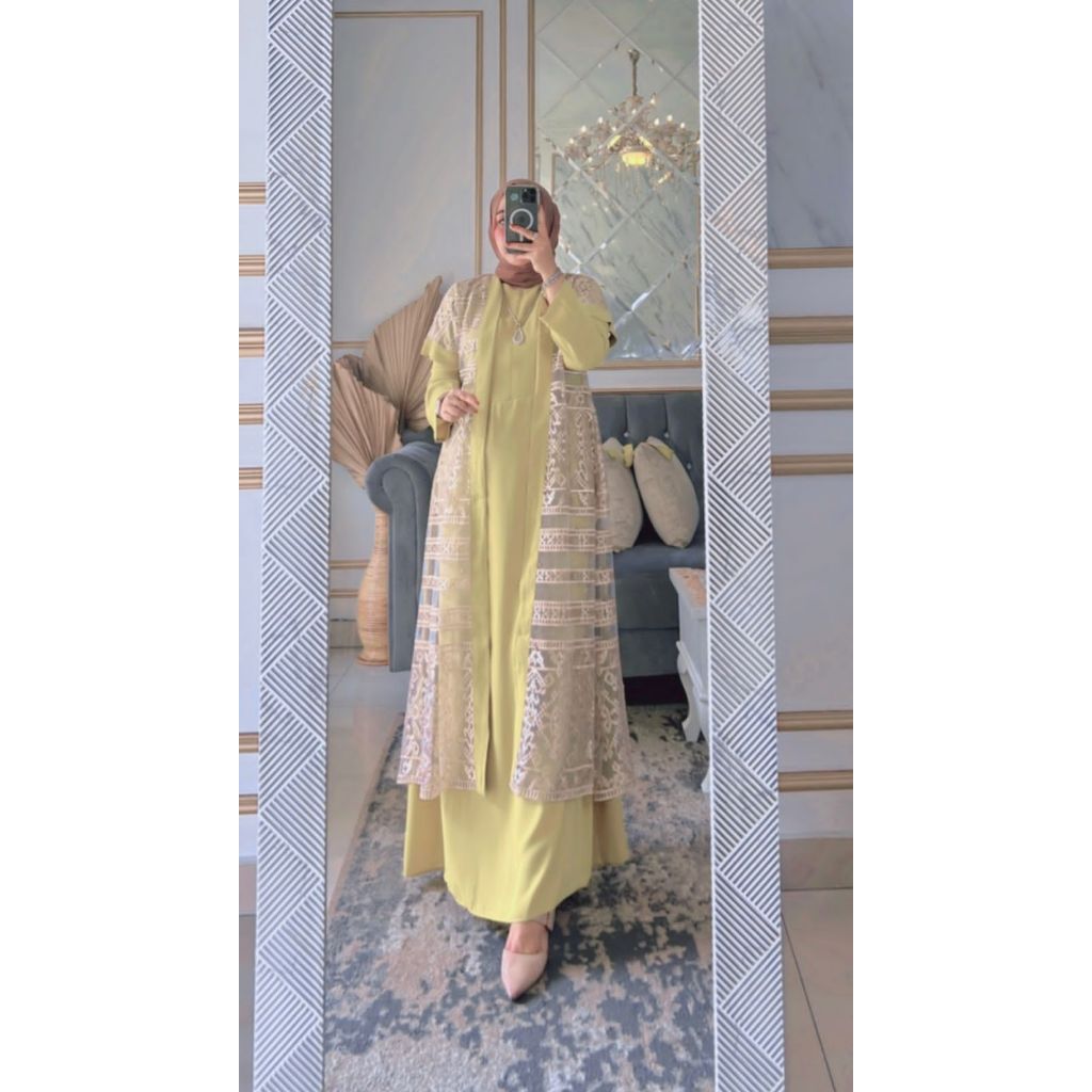 Gamis Outer Bianca Arabian by BENING JAYA Dress Brukat