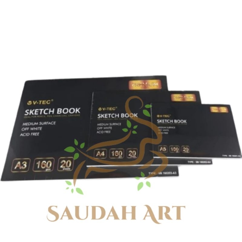 

V-TEC Sketchbook PREMIUM 160gsm 20 sheet A5/A4/A3