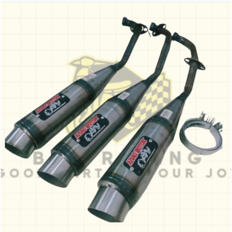 knalpot racing YRM RACING model AHO motor bebek VEGA ZR pernis