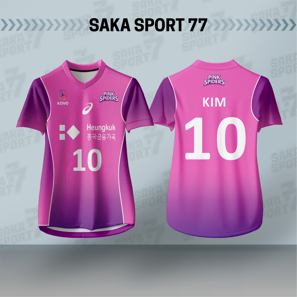 JERSEY VOLY PINK SPIDER FULL PRINTING UNISEX