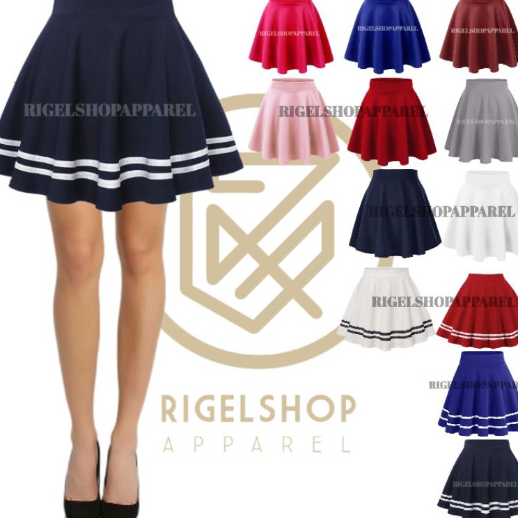 Top Design Rok Pendek Wanita List Putih Hitam Terbaru Rok Pendek Wanita rok pendekk wanita jumbo rok