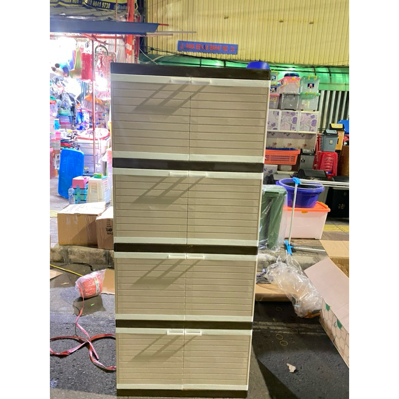 Lemari Plastik Pakaian Jumbo CLUB 4 Susun / Lemari Pakaian Plastik / Lemari Berkualitas / Lemari Mur